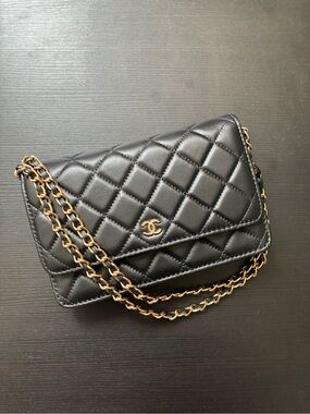 Chanel Quilted Wallet on Chain - Black